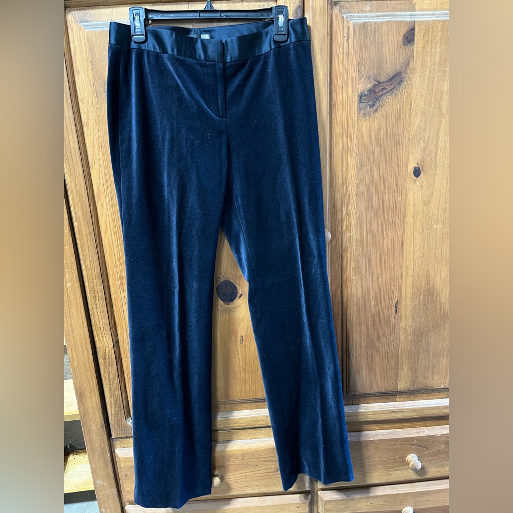 Signature Saks Fifth Avenue Velvet Looking Navy Blue Dress Pants